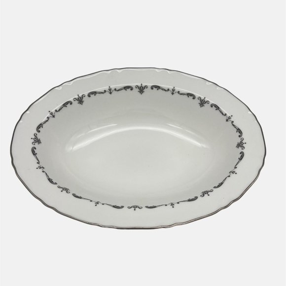 Royal Worcester Silver Chantilly Oval Vegetable Bowl Fine Bone China England - Picture 3 of 5